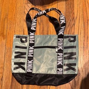 PINK Victoria's Secret Green and Black Tote